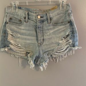 Distressed Light wash Denim Shorts!